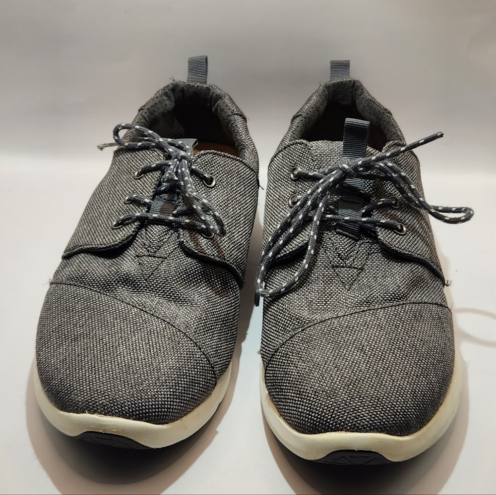 TOMS Women's Del Rey Lace-Up Canvas Sneakers Grey Gray Size 9.5